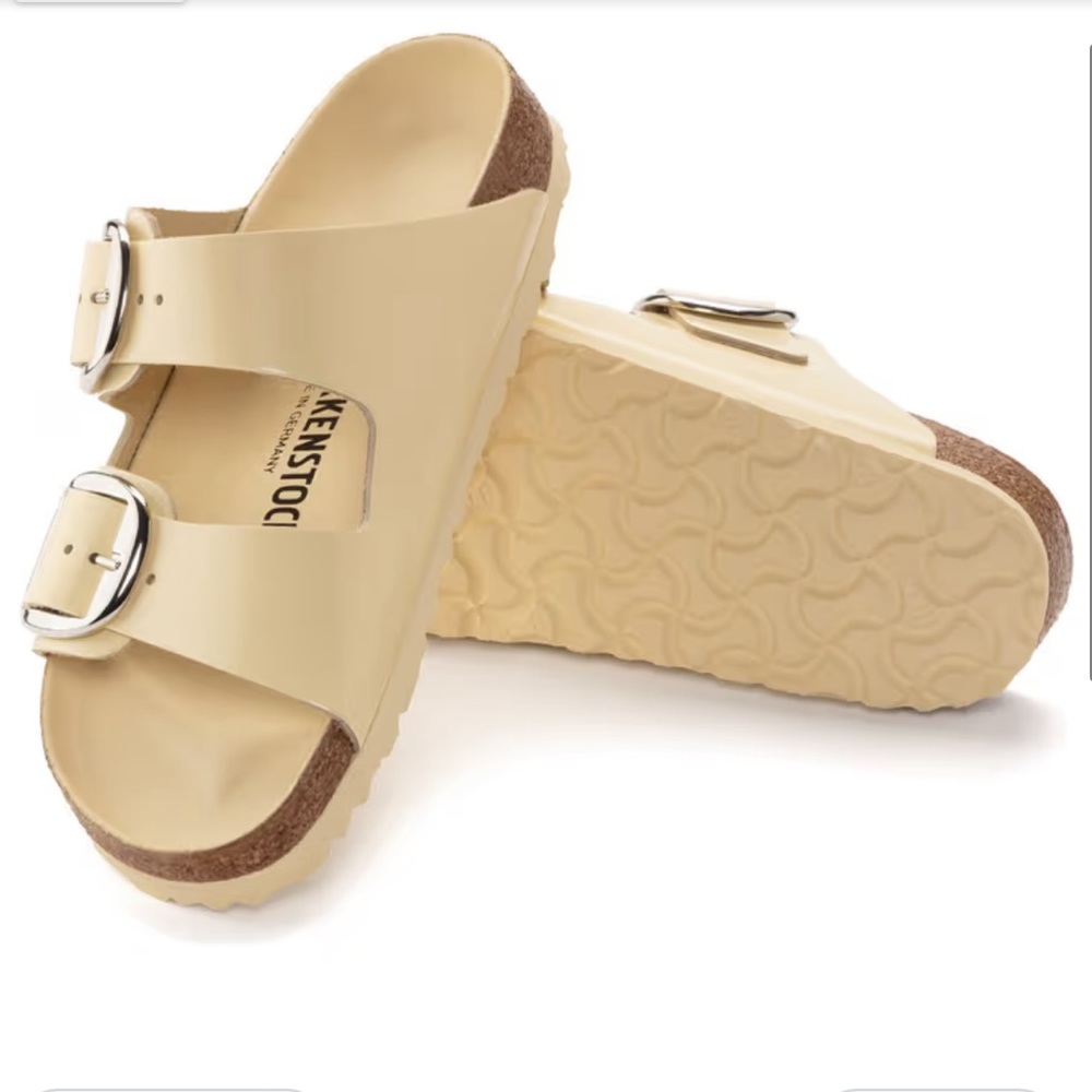 Birkenstock Arizona Big Buckle Natural Leather Patent size 9-9.5